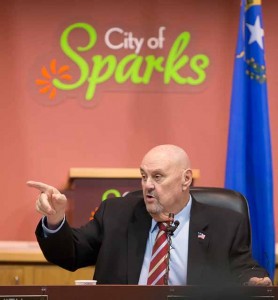 John Byrne/Tribune Sparks Mayor Geno Martini makes a point Monday during his 2016 State of the City address at City Hall. 