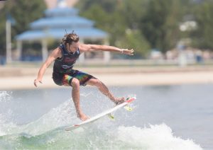 John Byrne/Tribune -  Canadian Raph DeRone won the Men’s Pro Wakeboarding competition at the Sparks Marina over the weekend. The event will be aired by NBC Sports in October.